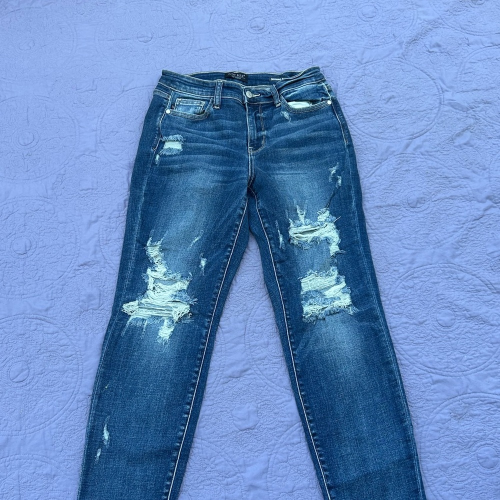 Judy Blue Skinny Distressed Blue Jeans